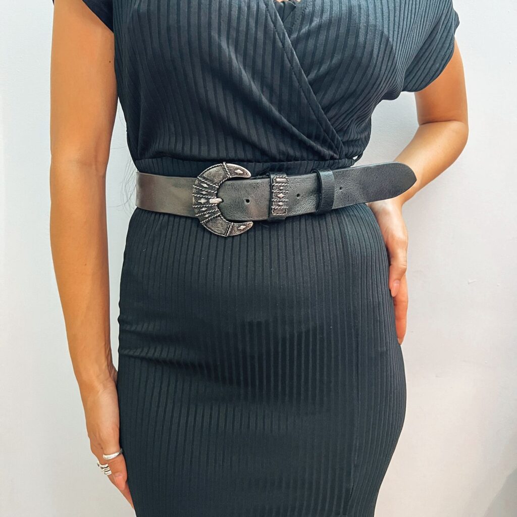 Leather Belt Black WB741 - Andreakou Concept Store