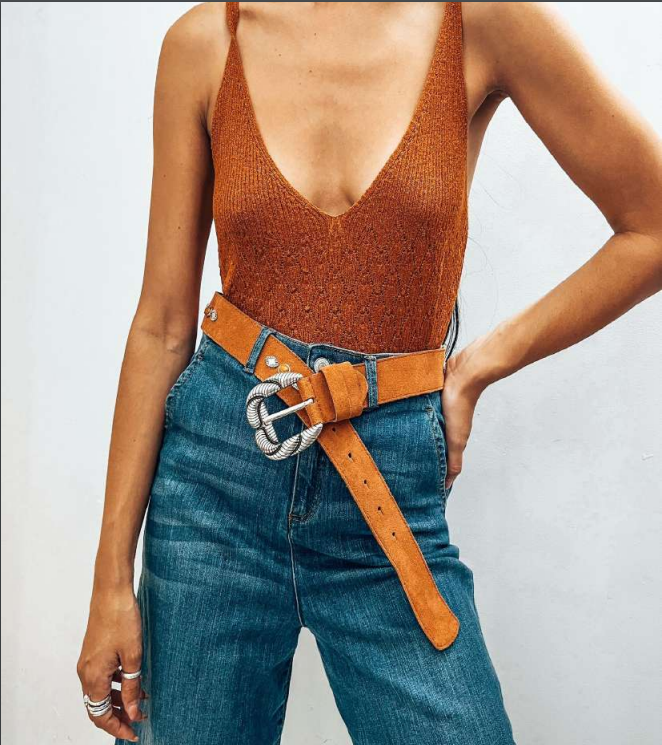 Leather Belt Brown WB765 - Andreakou Concept Store