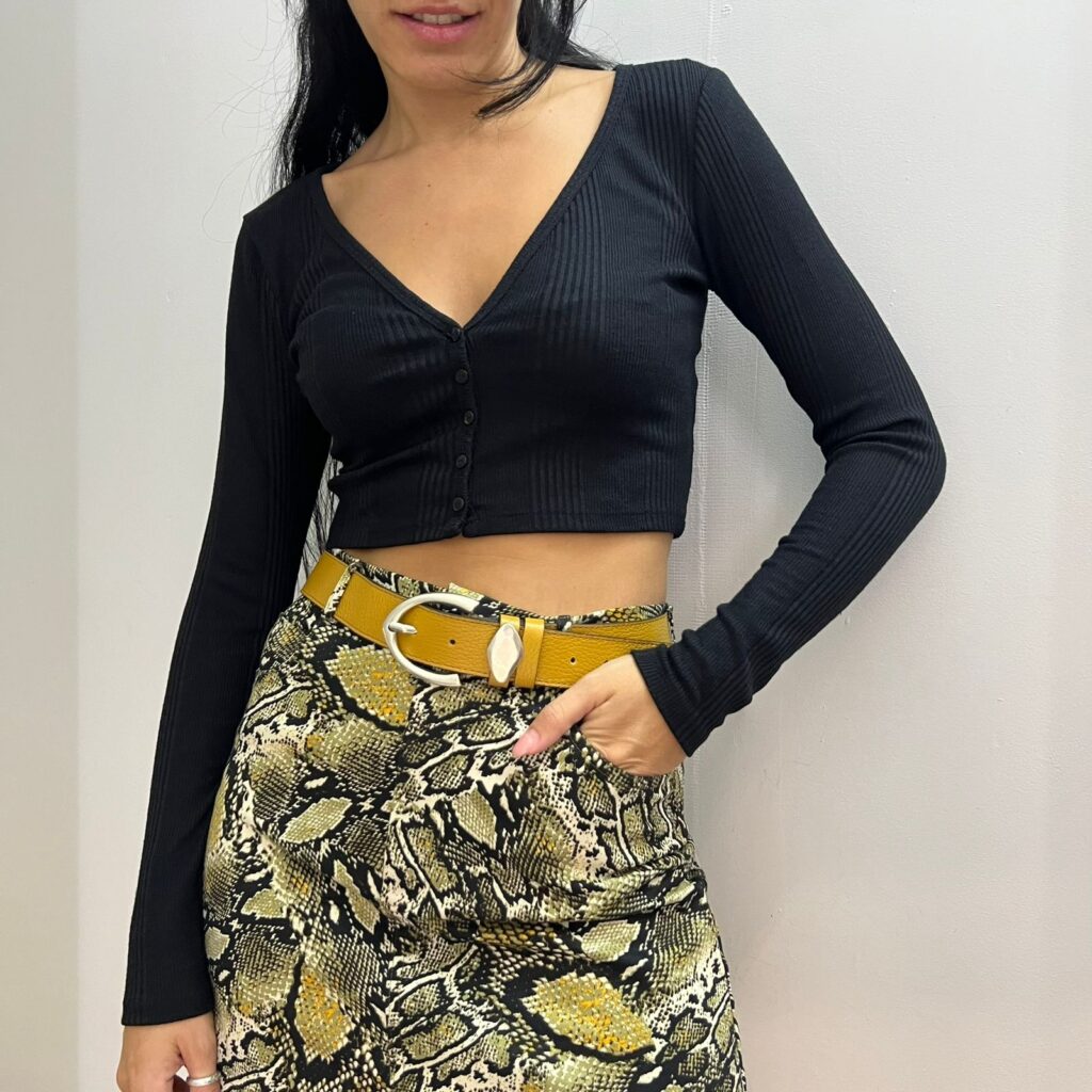 Leather Belt Yellow WB776 - Andreakou Concept Store