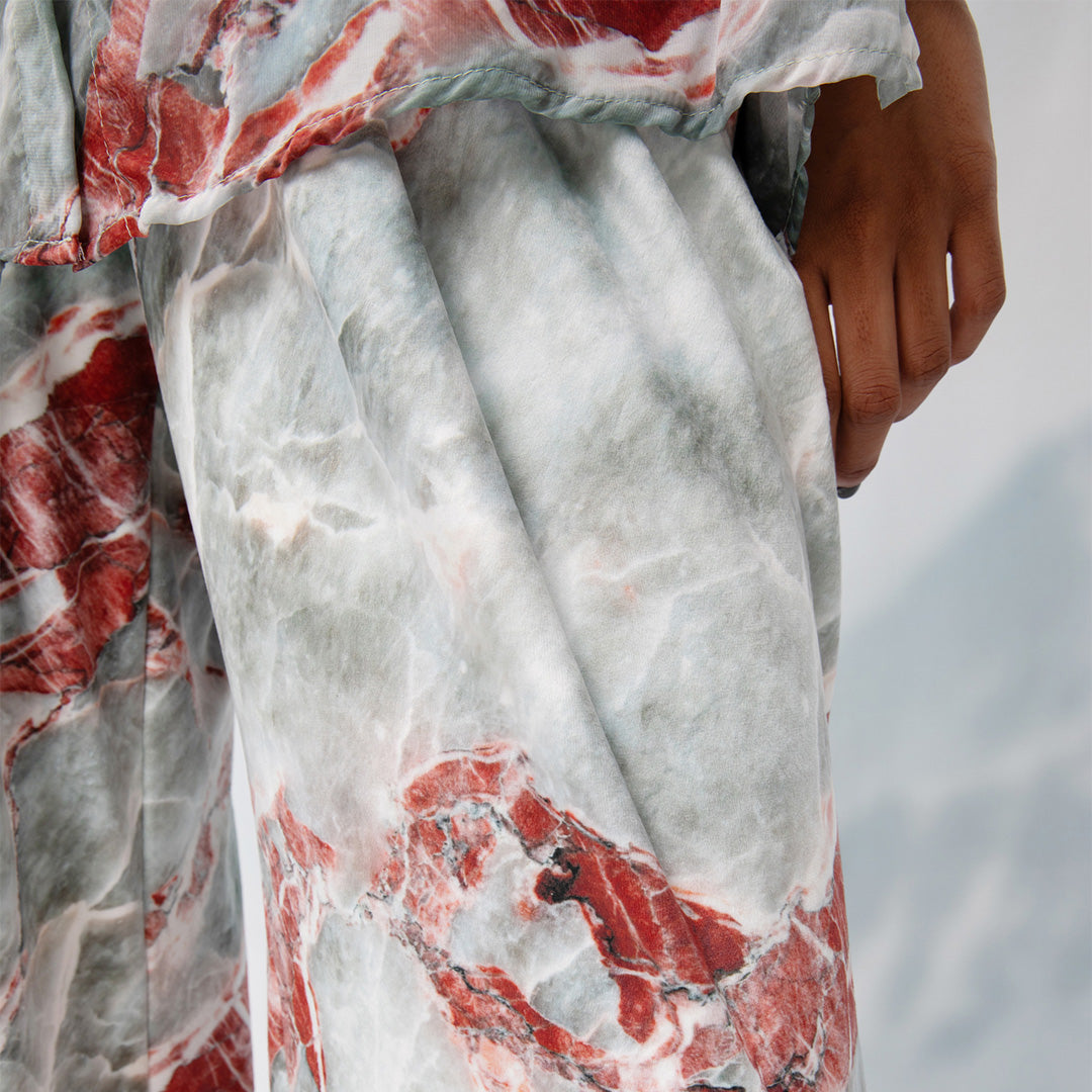 Velour Palazzo Pants Garland Marble - Andreakou Concept Store