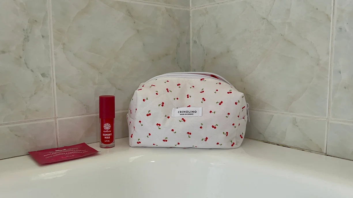 Makeup Bag Minimal Cherries - Andreakou Concept Store