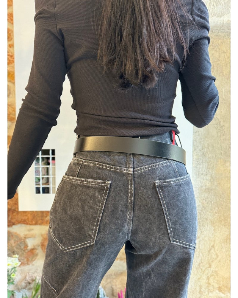 Leather Belt Black WB785 - Andreakou Concept Store