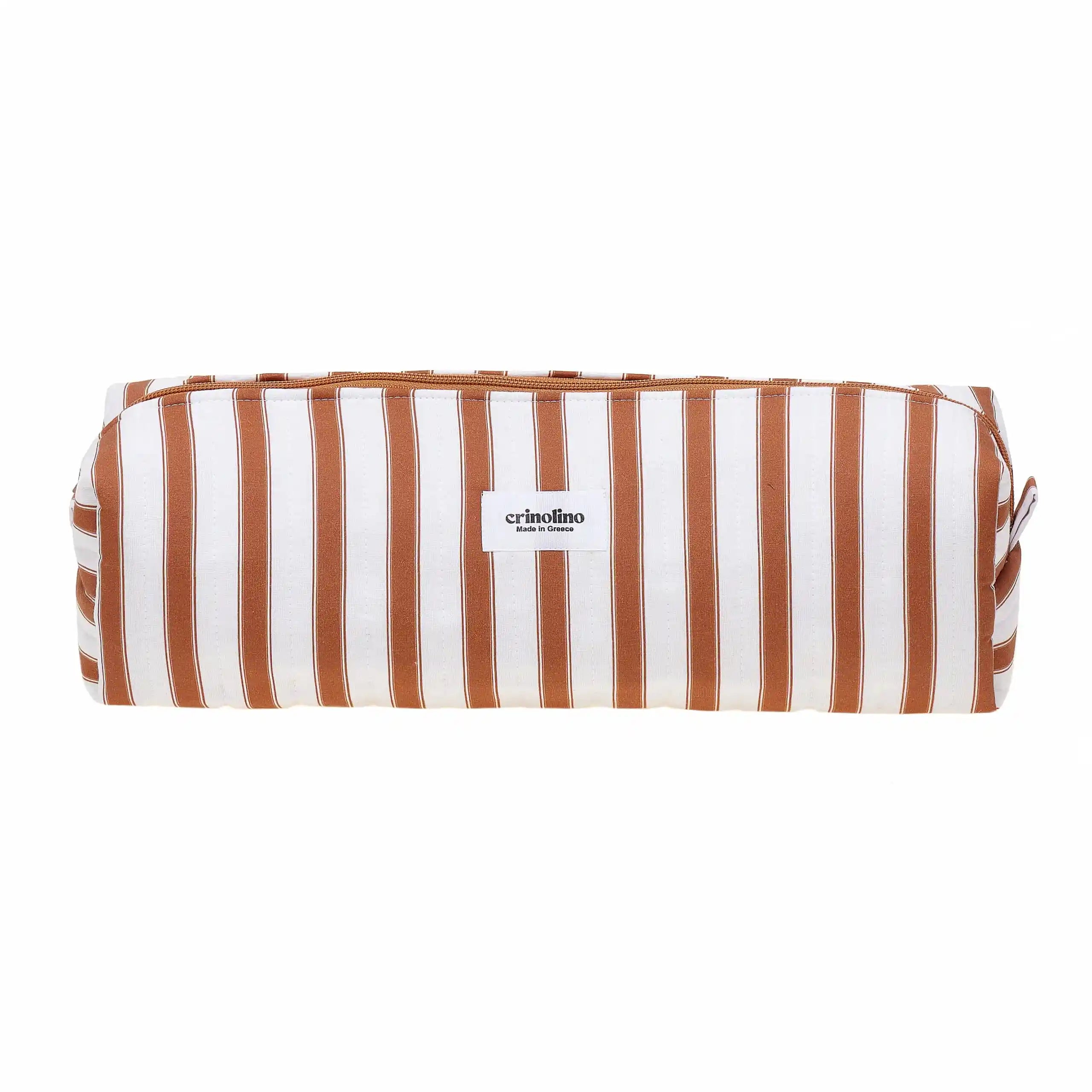 Striped bag with a visible brand logo 'Crinolino' on a white background