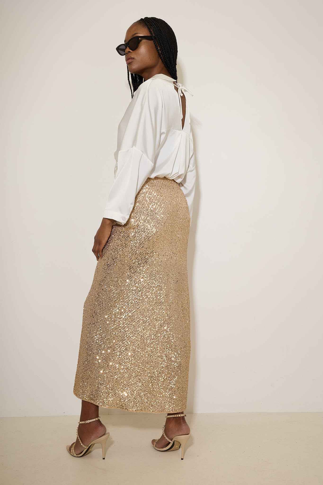 Sequin Midi Skirt