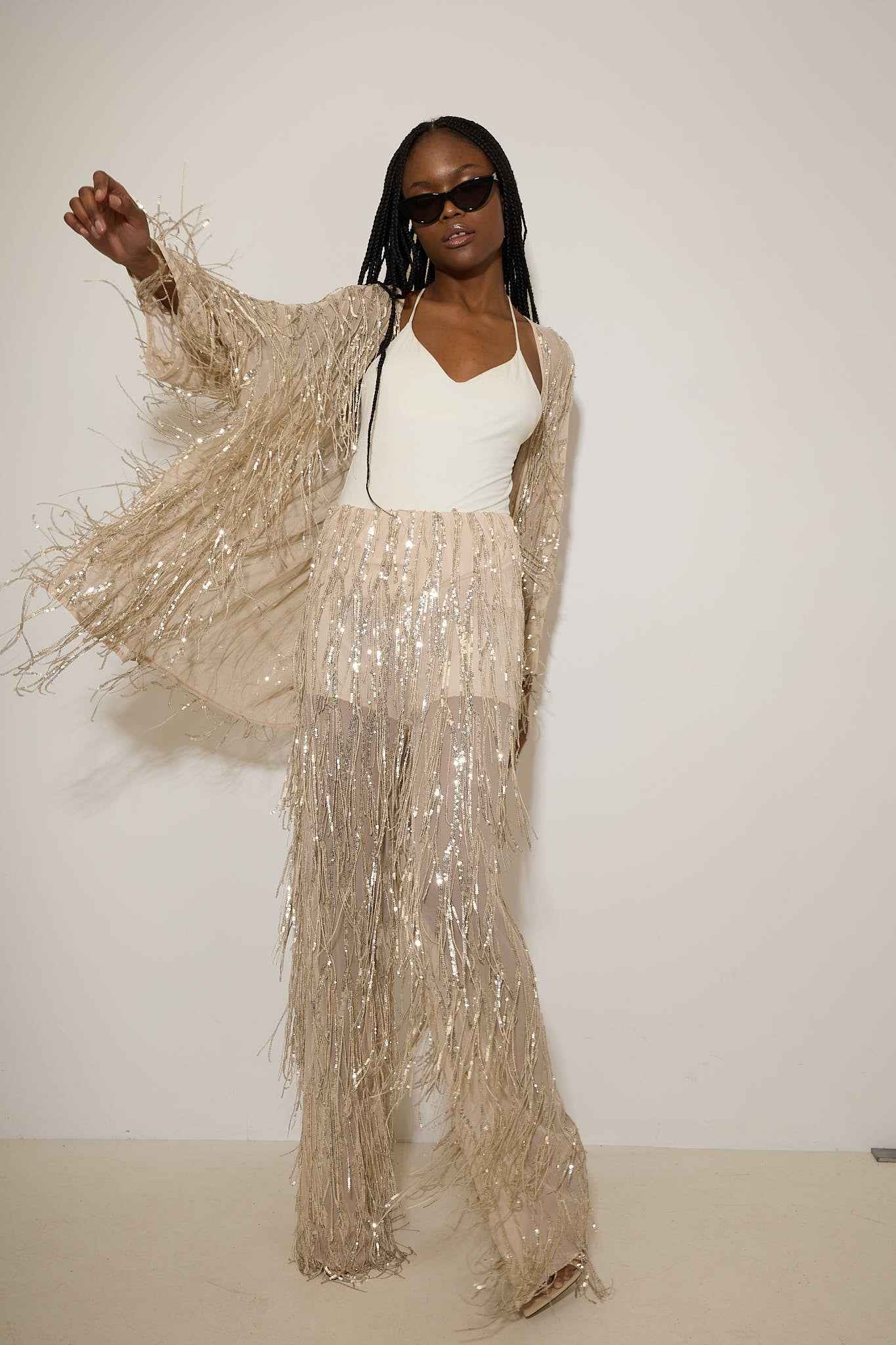 Sequin Fringe Trousers