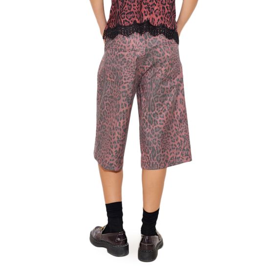 Denim Leopard High Waist Shorts Women - Andreakou Concept Store