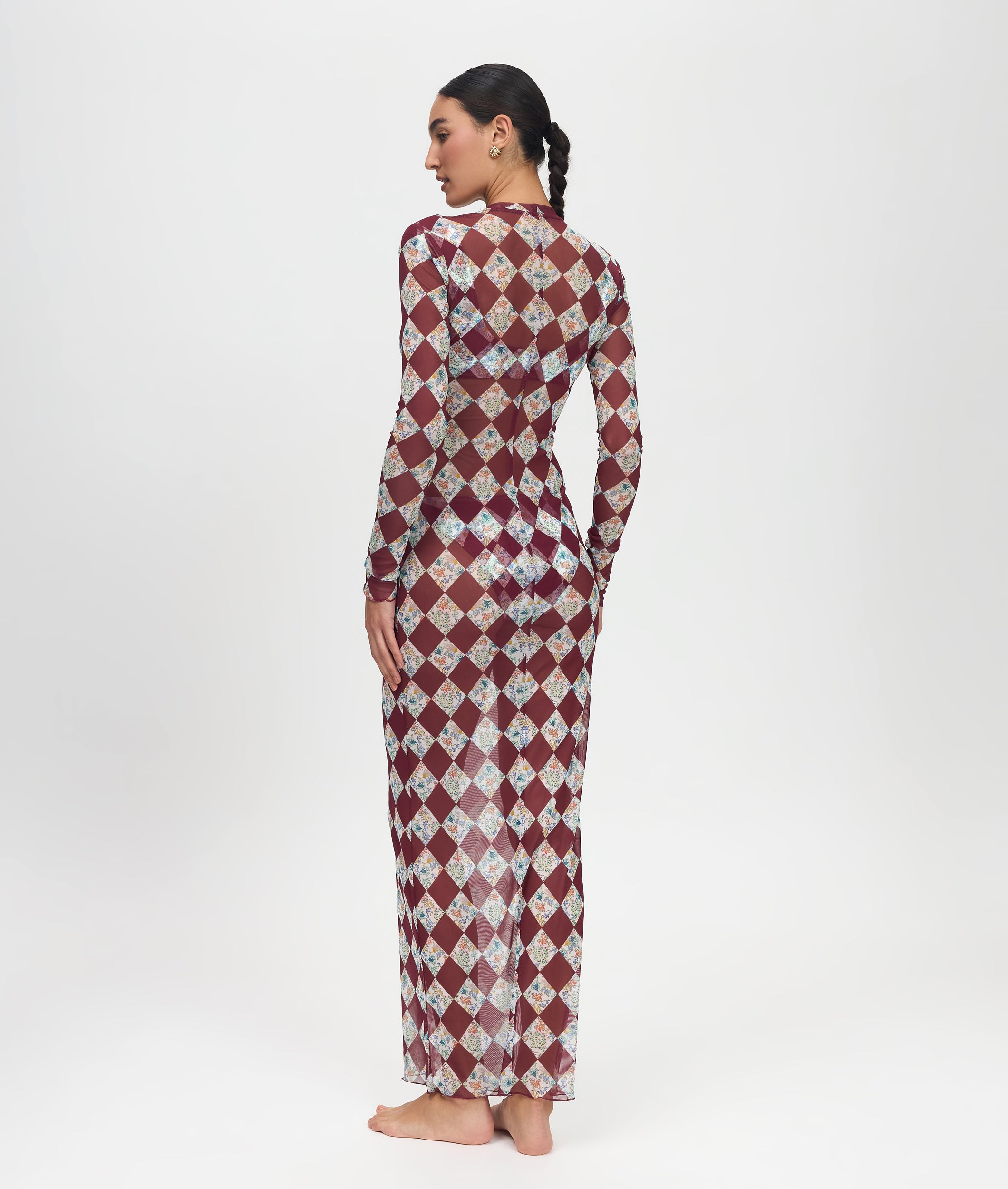 Carmen Coral Mesh Dress – Detachable Lining