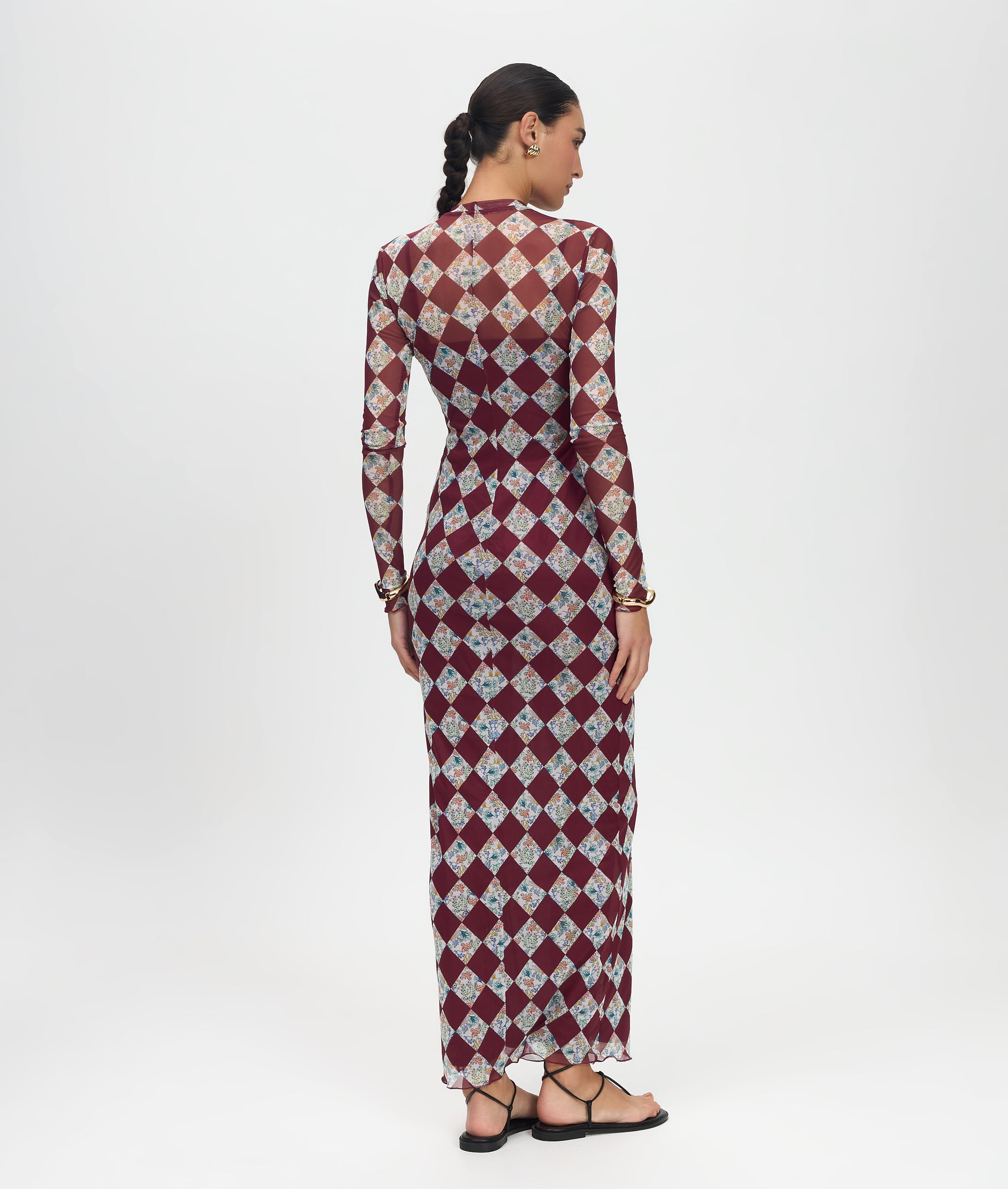 Carmen Coral Mesh Dress – Detachable Lining