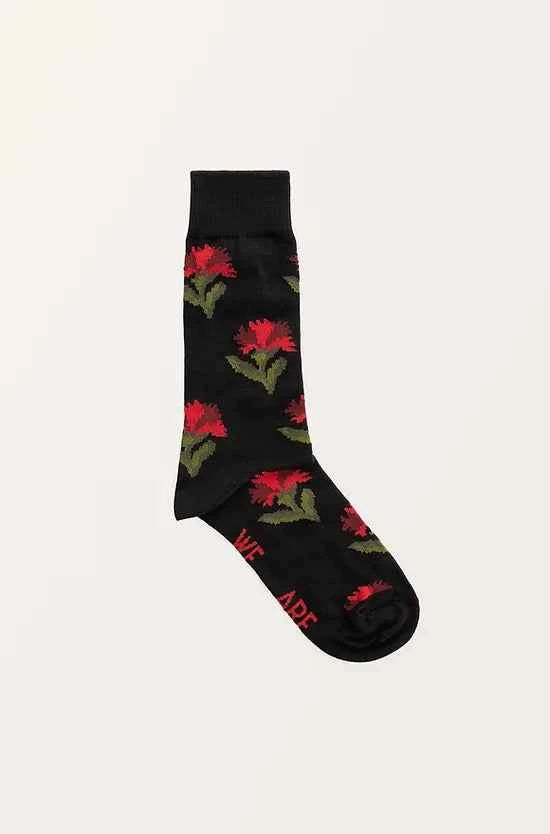 Unisex Socks Carnations Black