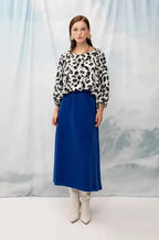 Knitted Cropped Top Leopard White