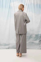Oversized Blazer Gray Stripes