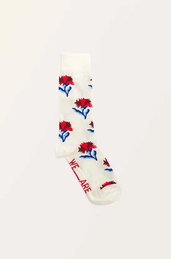 Unisex Socks Carnations Ivory