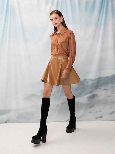 Long-Sleeve Chifon Shirt Teleferique