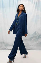 Oversized Blazer Blue Stripes
