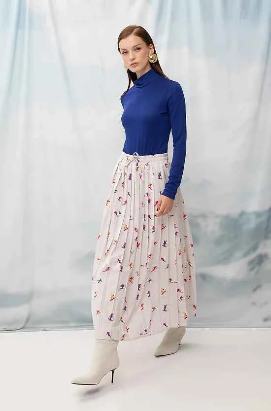 Pleated Maxi Skirt Skiers