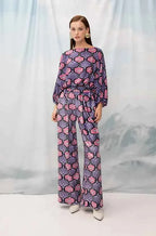 Velour Palazzo Pants Garland Black