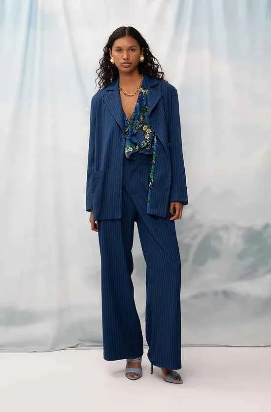 Oversized Blazer Blue Stripes