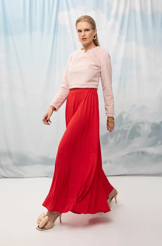 Fully-Pleated Pants Red - Andreakou Concept Store