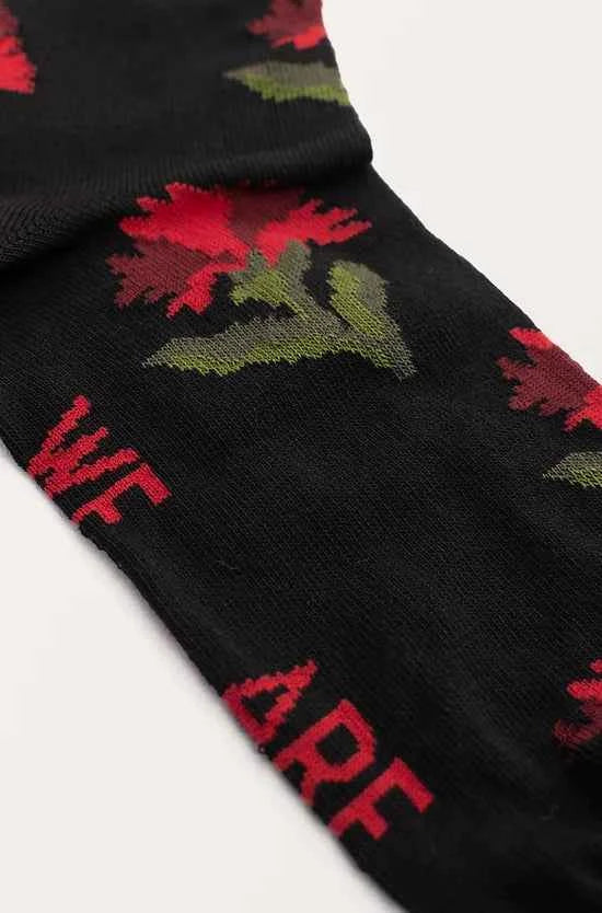 Unisex Socks Carnations Black