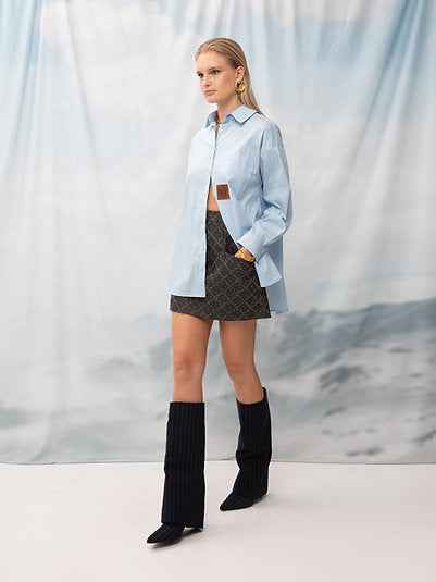 Oversized Poplin Shirt Sky Blue
