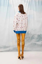 Oversized Printed Sweater Skiers