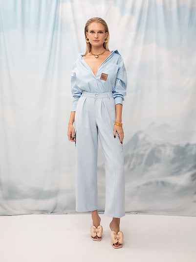 Oversized Poplin Shirt Sky Blue