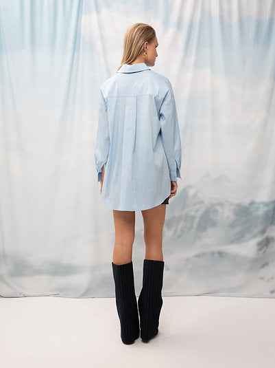 Oversized Poplin Shirt Sky Blue