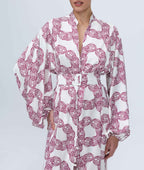 Stella Chain Shirt Dress – Balloon Sleeves & Matching Belt