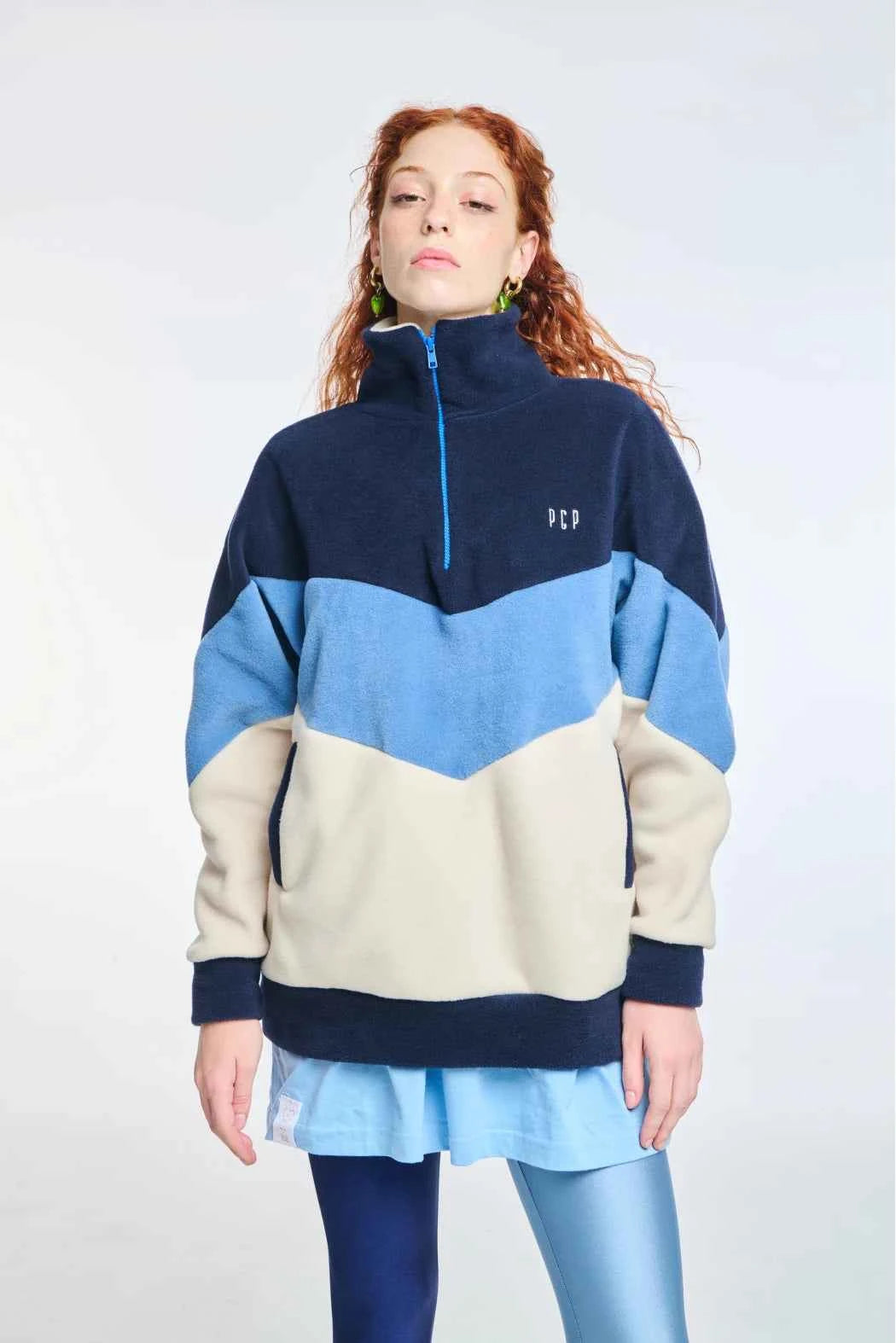 Fleece Hoodie with embroidery Frankie Baby Blue