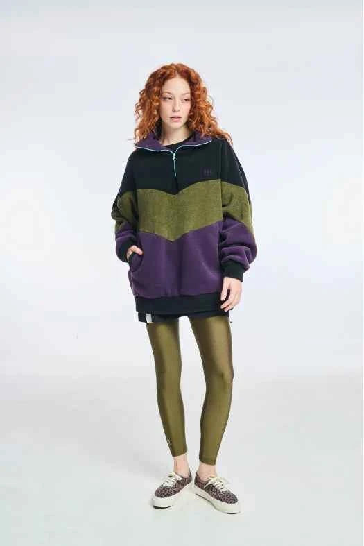 Fleece Hoodie with embroidery Frankie Olive