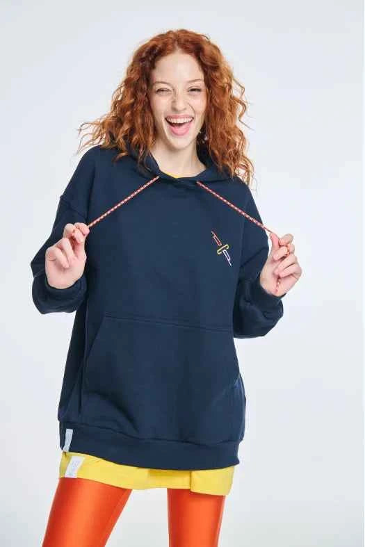 Hoodie with Silk print Abstract