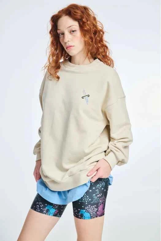 Sweatshirt with abstract silk prints