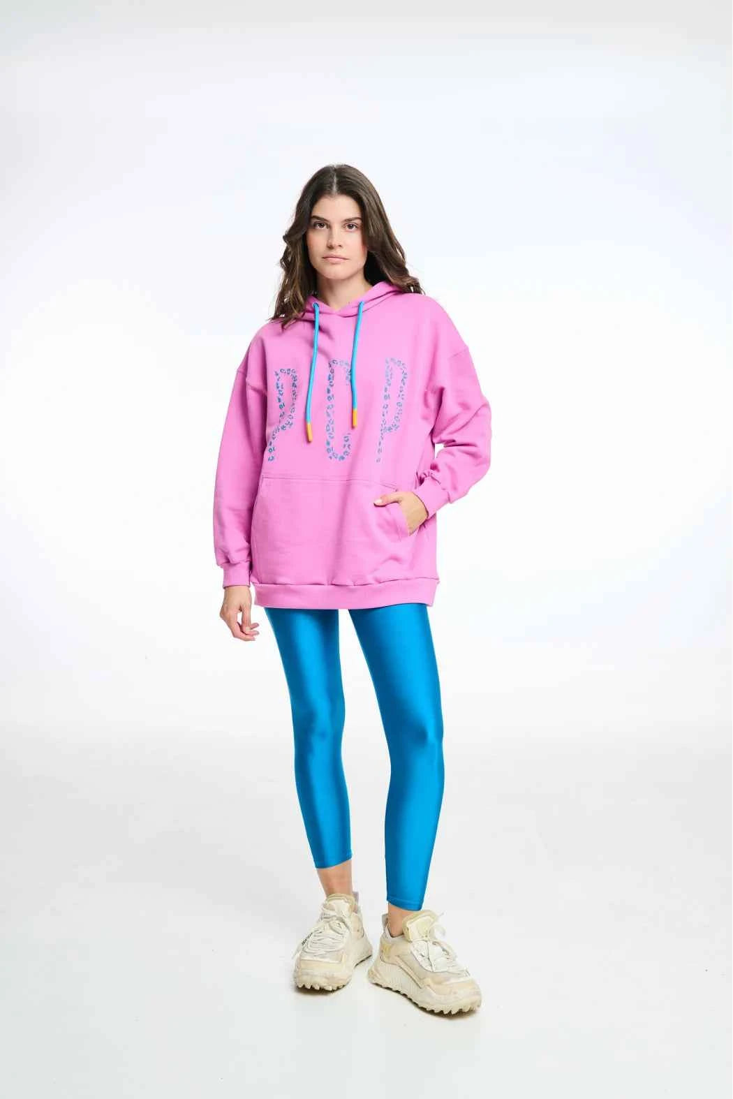 Sweatshirt with hood and silk prints - Leopard
