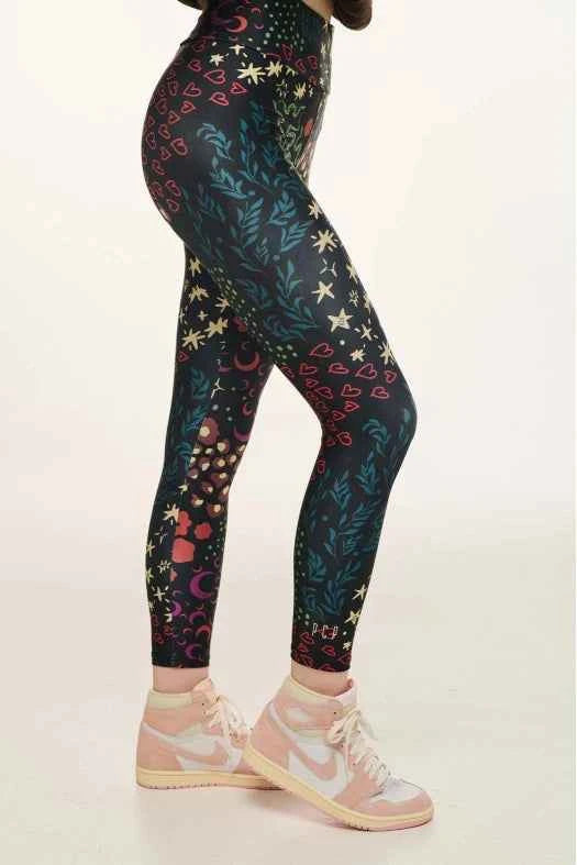 WOMAN PRINTED HIGH-WAISTED LEGGINGS - GARDEN OF SIN