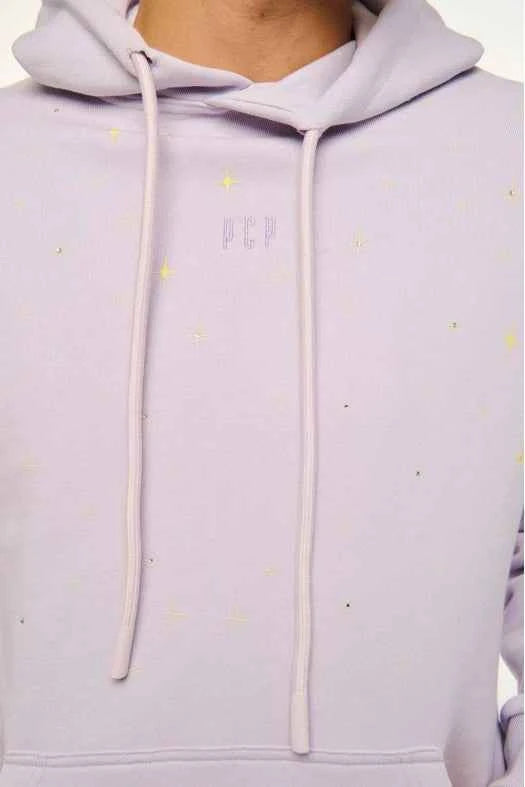 Unisex Hoodie with embroidery and transfer print - THE CRYSTAL