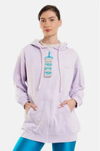 Woman Zip Hoodie with embroidery - Basic