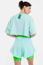 Woman Crop Top with embossed pattern - Bubble
