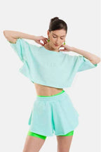 Woman Crop Top with embossed pattern - Bubble