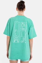 Woman Short Sleeve T-Shirt with silk print - Surf