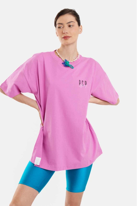 Woman Short Sleeve T-Shirt with silk print - Surf