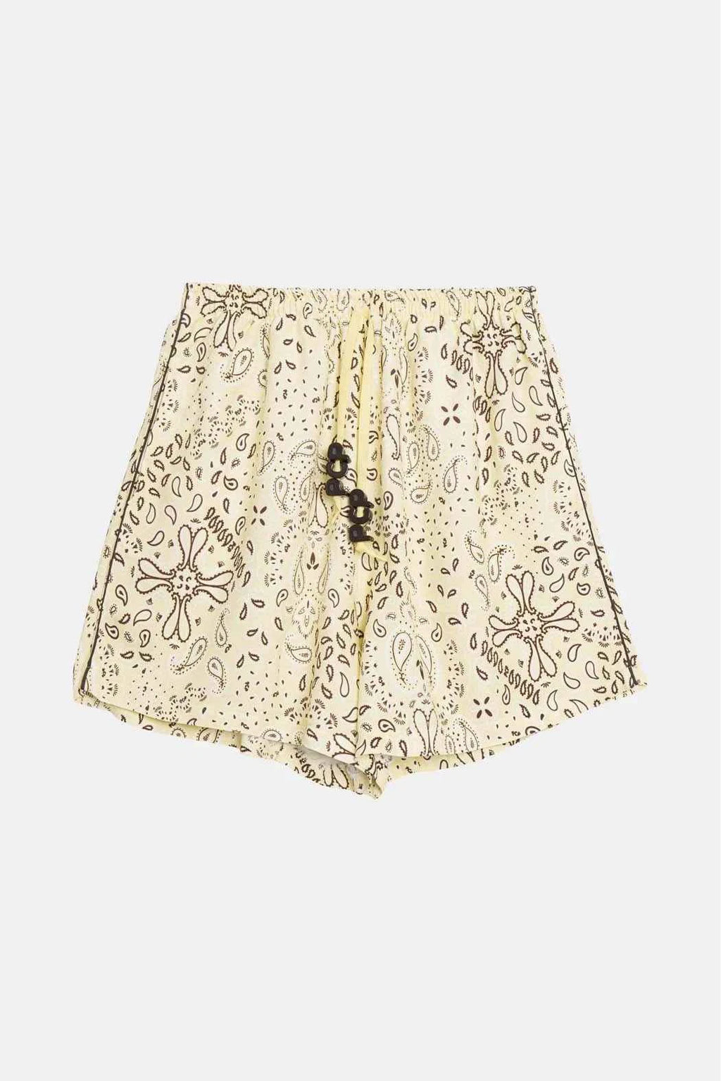 Beige lace top with floral patterns on a white background