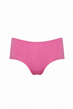 A pair of bright pink bikini bottoms or underwear shown flat against a plain white background.