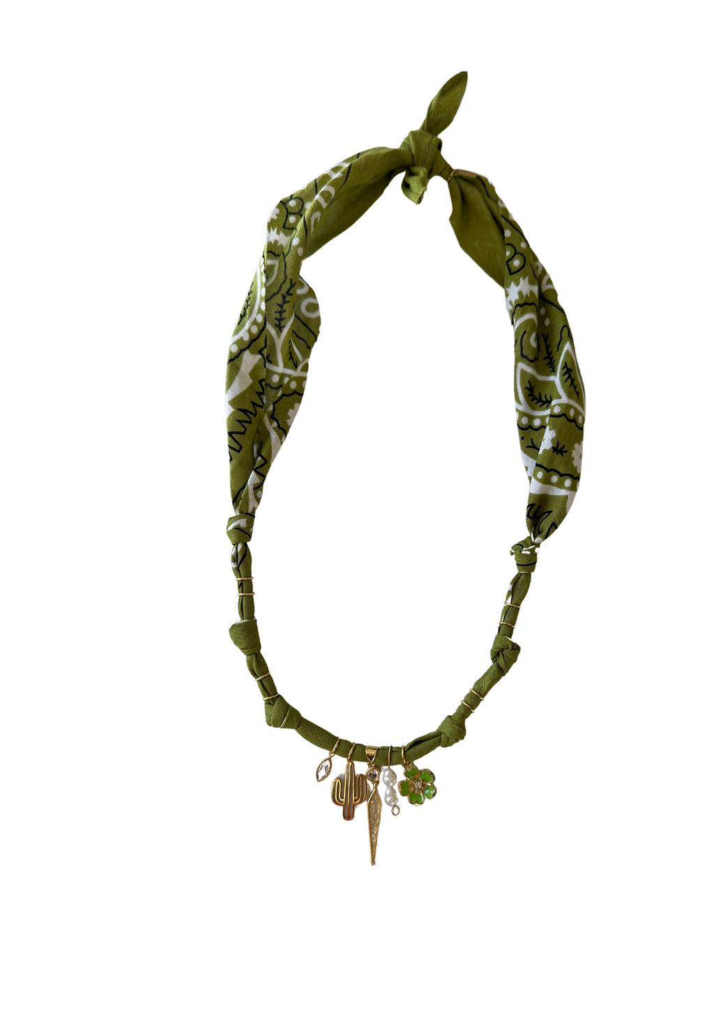Λαδί κολιέ Wild Desert με άγριο στεφάνι - Andreakou Concept Store