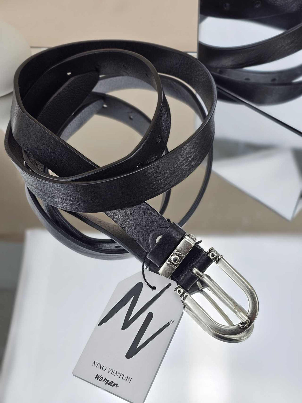 Leather Belt Black WB748 - Andreakou Concept Store