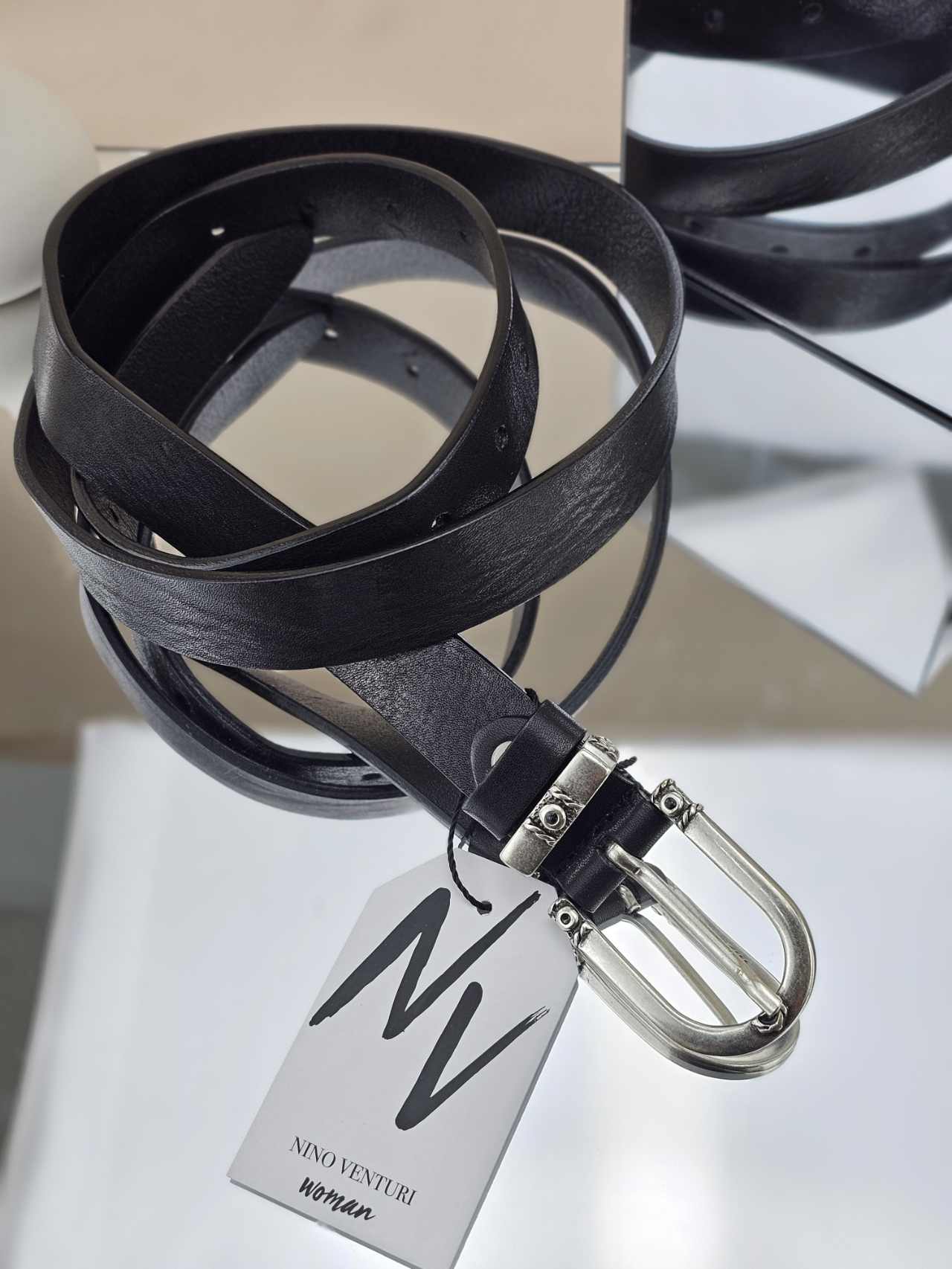 Leather Belt Black WB748 - Andreakou Concept Store