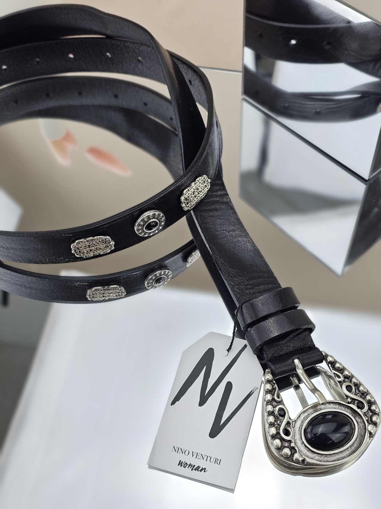 Leather Belt Black WB768 - Andreakou Concept Store