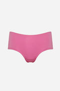 Pink high-waisted bikini bottom on a white background