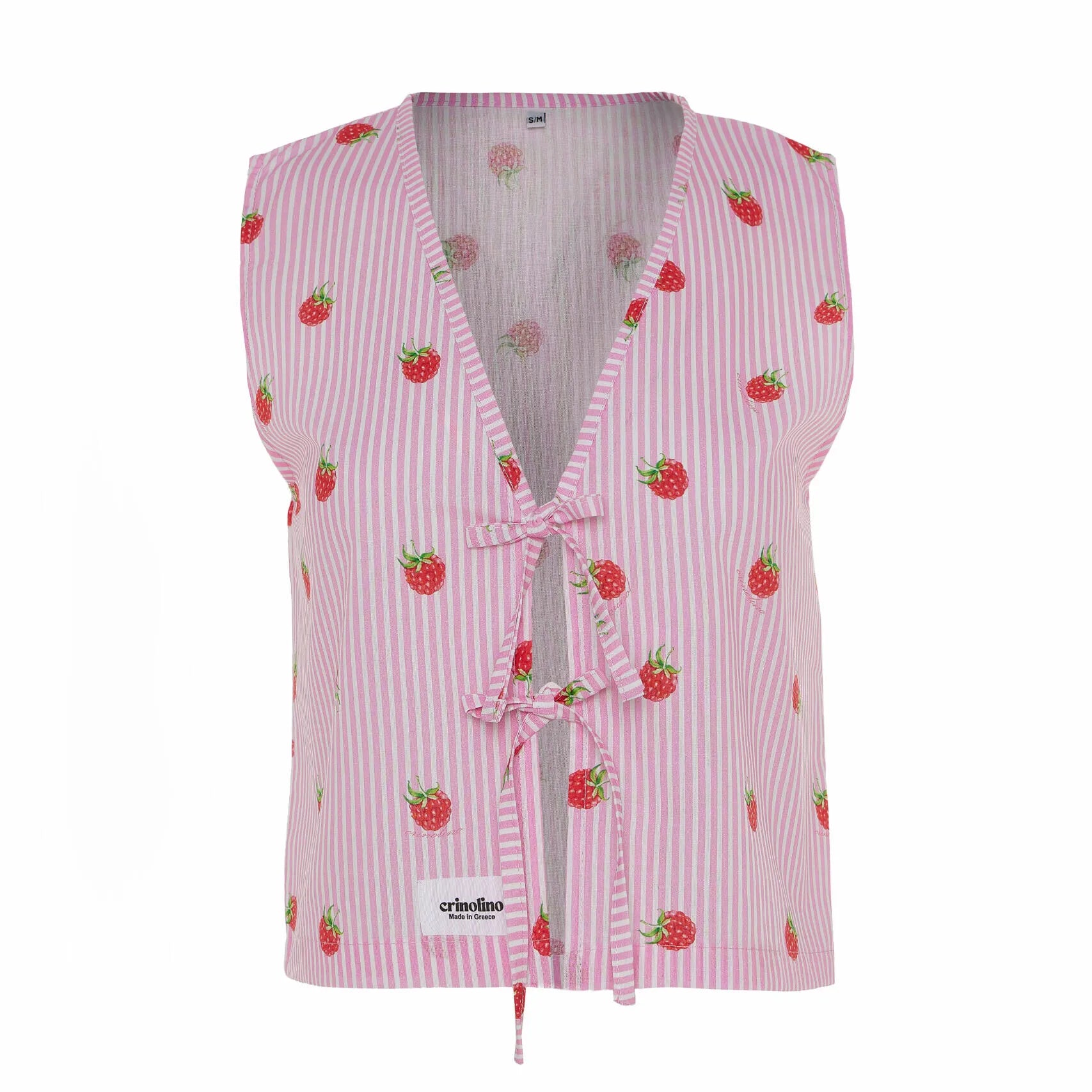 RASPBERRY STRIPES Sleeveless Shirt - Andreakou Concept Store
