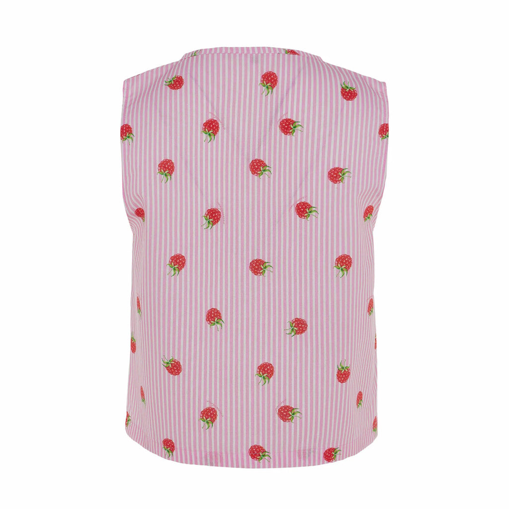 RASPBERRY STRIPES Sleeveless Shirt - Andreakou Concept Store