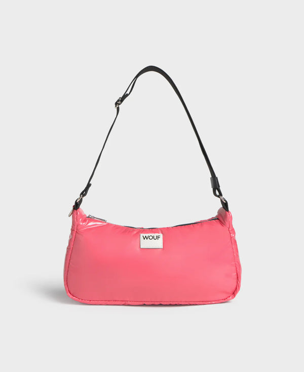 WOUF Candy shoulder bag made from recycled fabric with shiny finish
